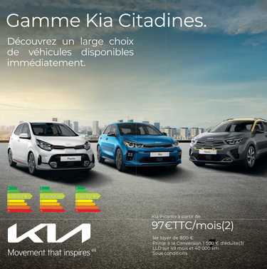 La gamme Kia Citadines est disponible dès 97€/mois en LLD 49 mois